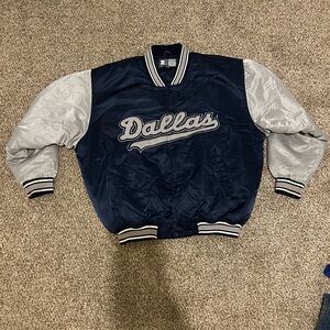 Dallas cowboys Navy and Gray Bomber Jacket